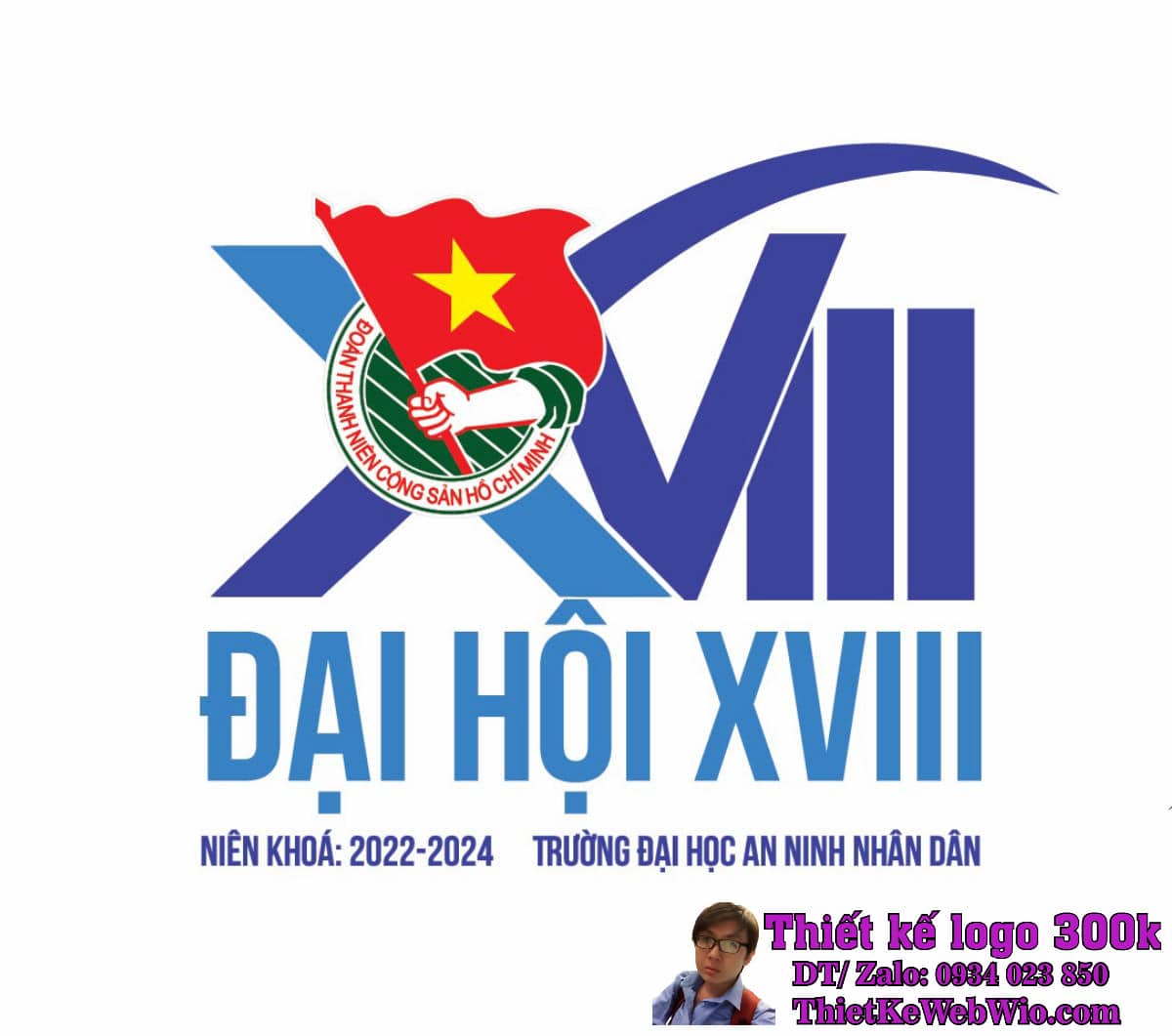 Thiết kế logo Đại hội Đoàn XVIII Trường Đại học An ninh Nhân dân Thiết kế logo Đại hội Đoàn XVIII Trường Đại học An ninh Nhân dân