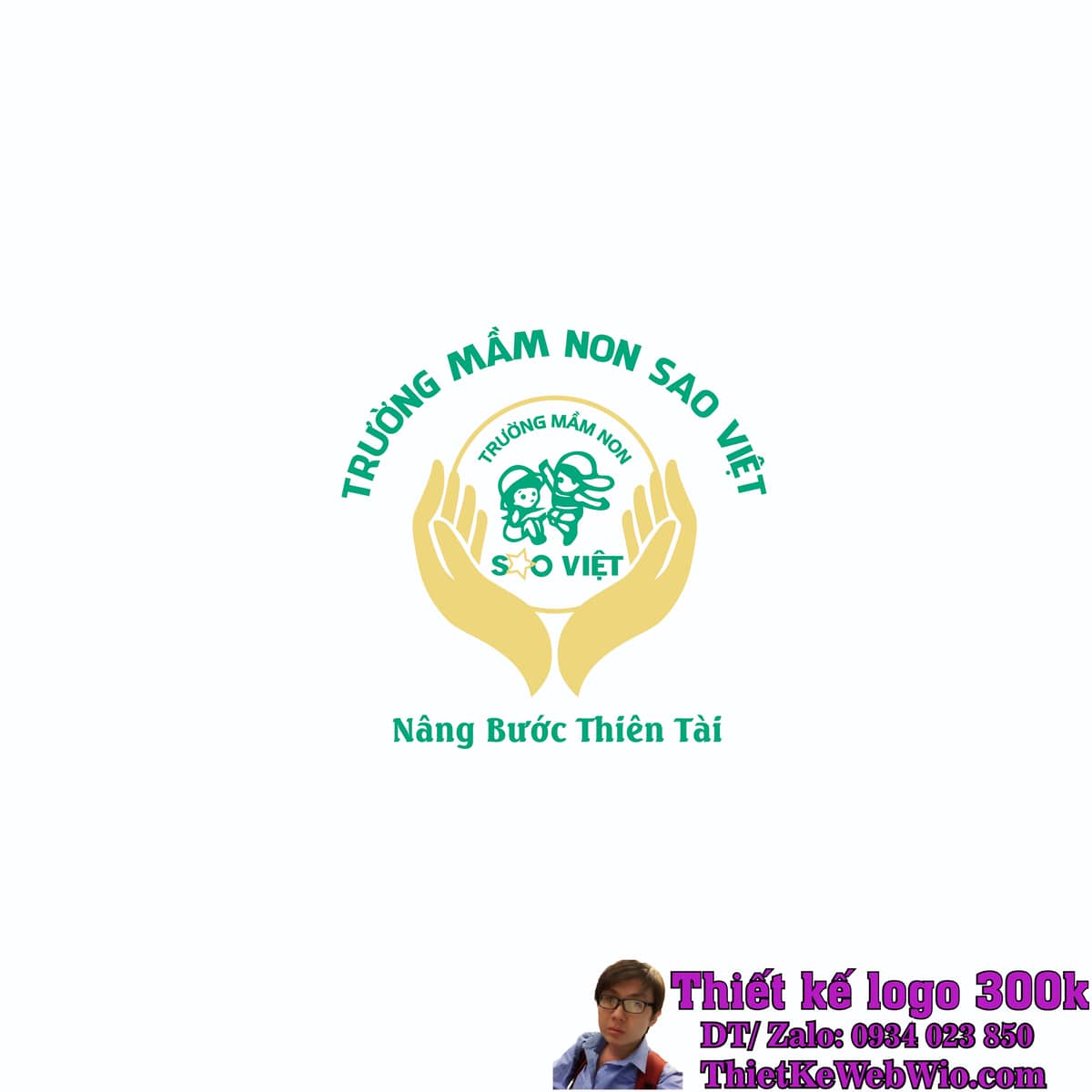 Thiết kế logo Trường Mầm Non SAO VIỆT Thiết kế logo Trường Mầm Non SAO VIỆT