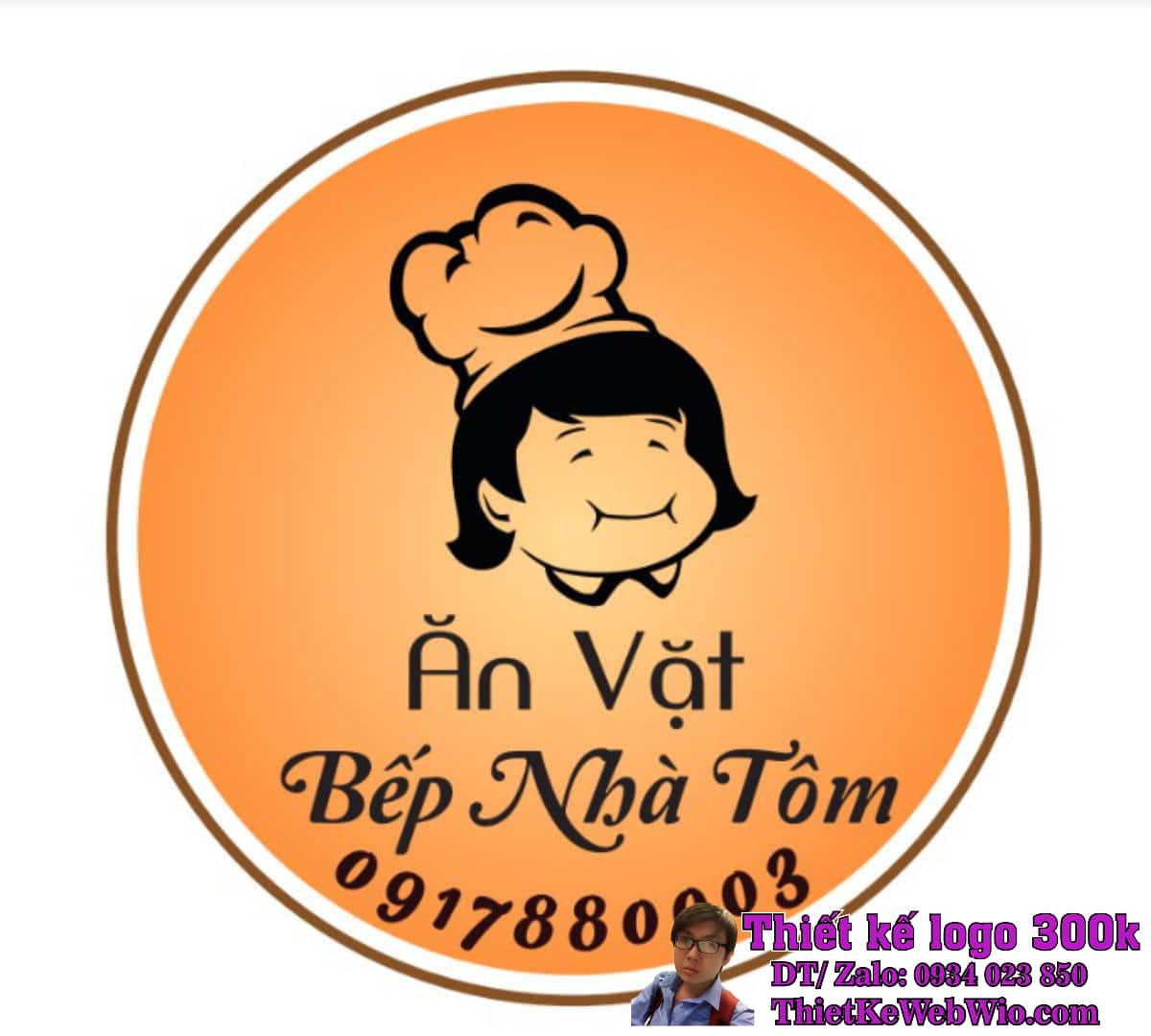 Thiết kế logo ăn vặt BẾP NHÀ TÔM Thiết kế logo ăn vặt BẾP NHÀ TÔM