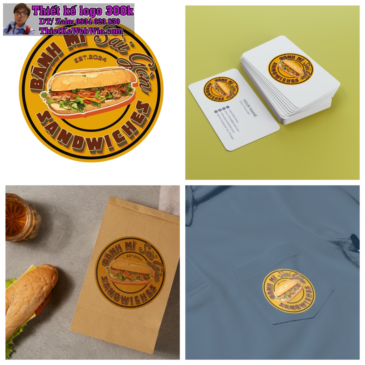Thiết kế logo bánh mì Banh Mi Sai Gon Thiết kế logo bánh mì Banh Mi Sai Gon