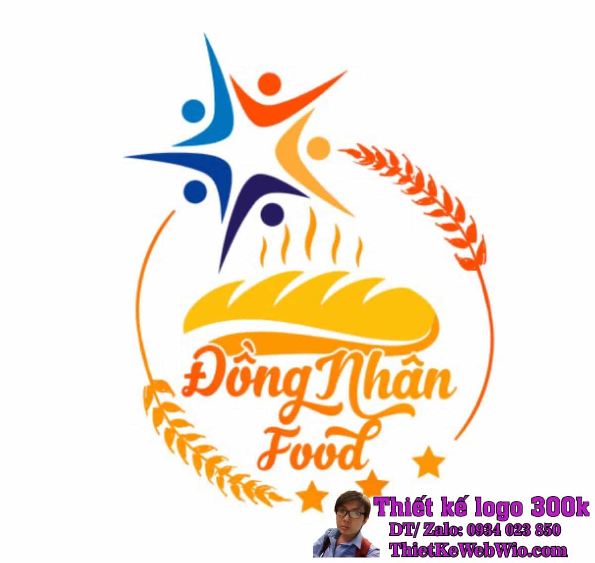 Thiết kế logo bánh mì chả cá Đồng Nhân Food Thiết kế logo bánh mì chả cá Đồng Nhân Food