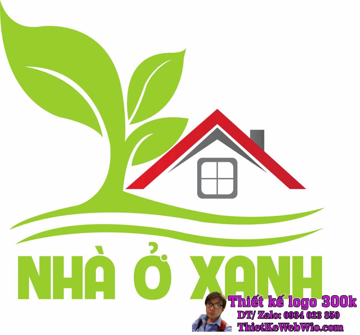 Thiết kế logo bất động sản NHÀ Ở XANH Thiết kế logo bất động sản NHÀ Ở XANH