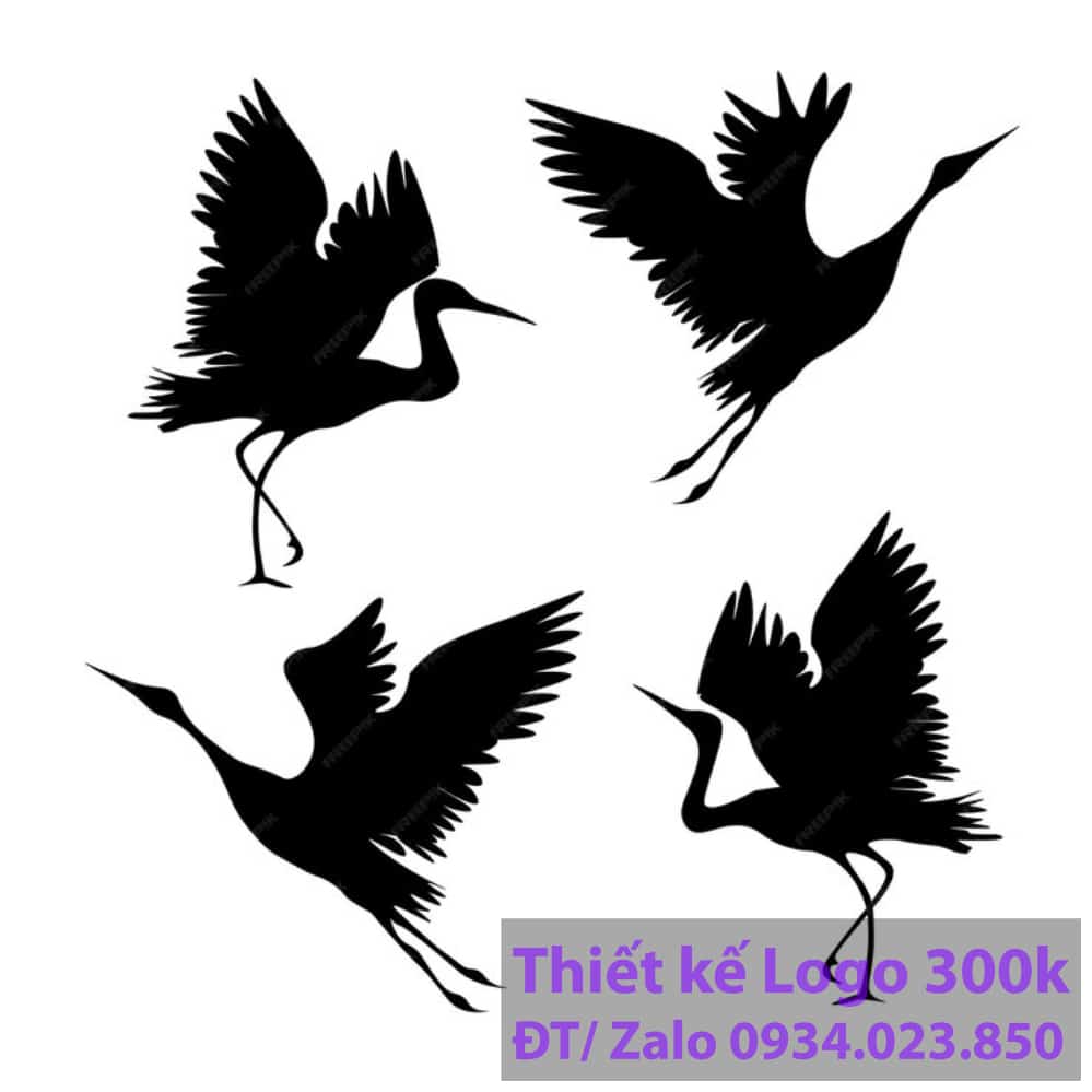 Thiết kế logo con chim hạc Thiết kế logo con chim hạc