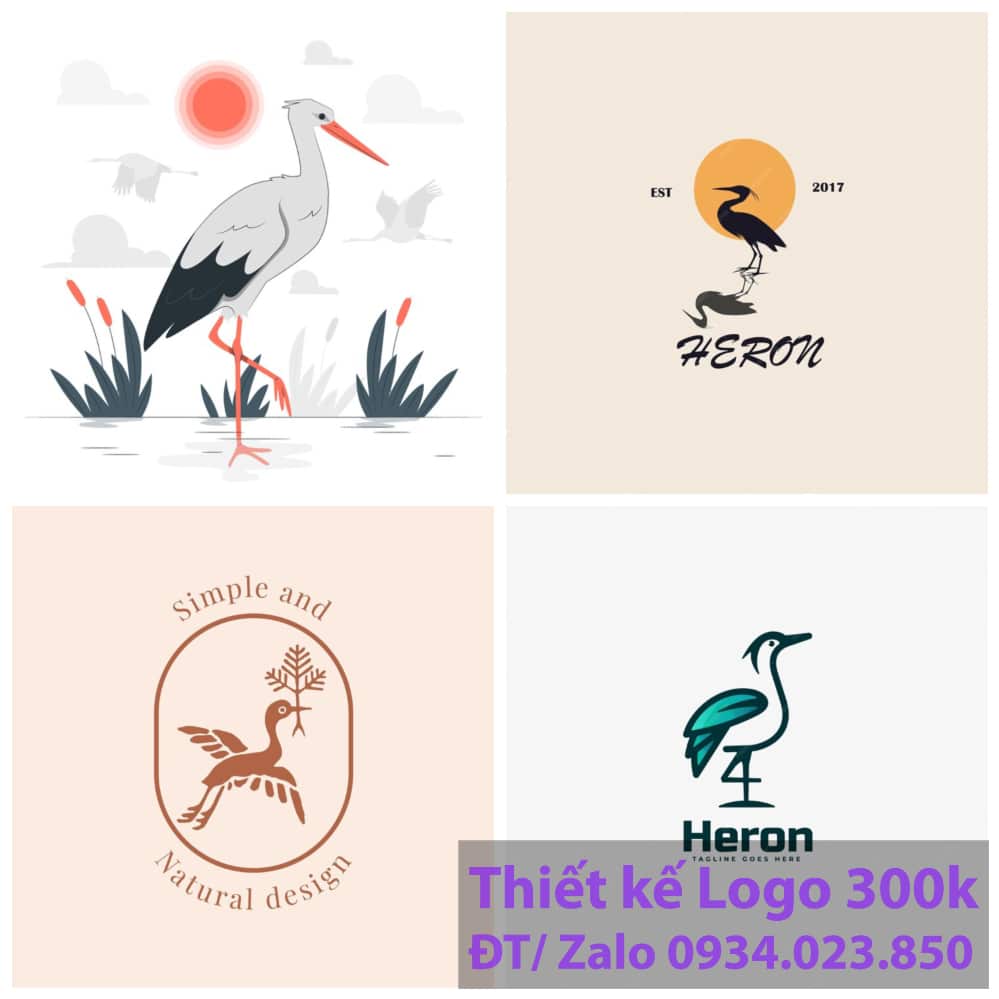 Thiết kế logo con chim hạc Thiết kế logo con chim hạc