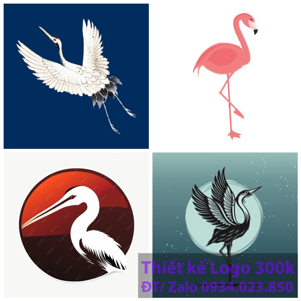 Thiết kế logo con chim hạc Thiết kế logo con chim hạc