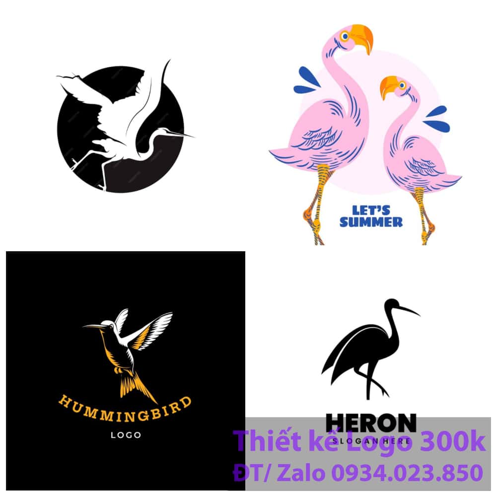 Thiết kế logo con chim hạc Thiết kế logo con chim hạc