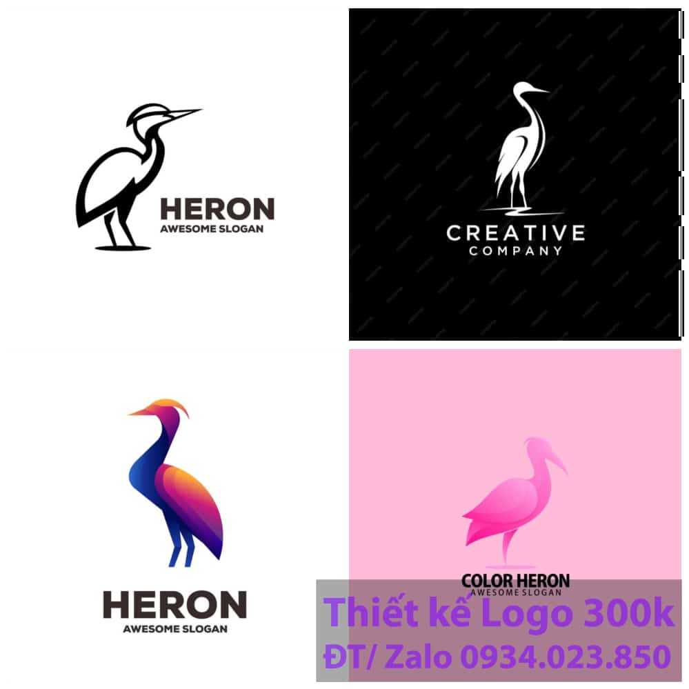 Thiết kế logo con chim hạc Thiết kế logo con chim hạc