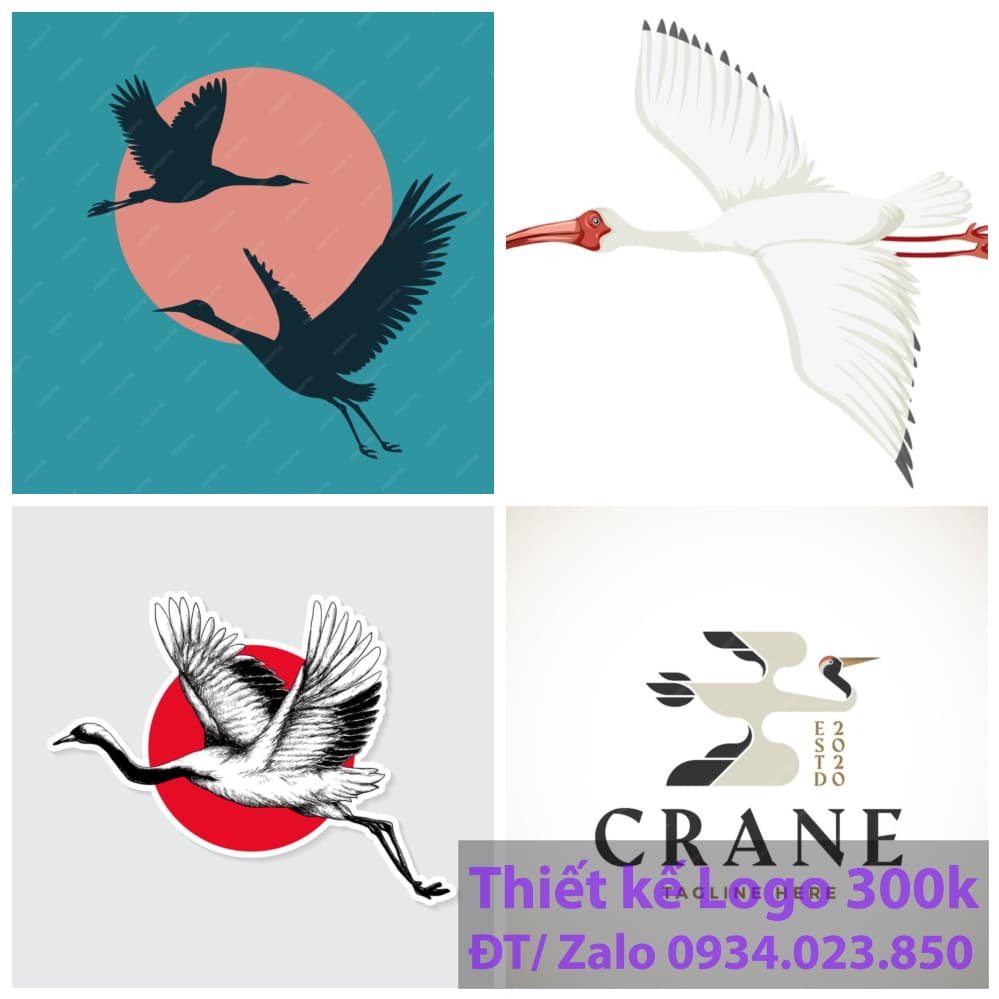 Thiết kế logo con chim hạc Thiết kế logo con chim hạc