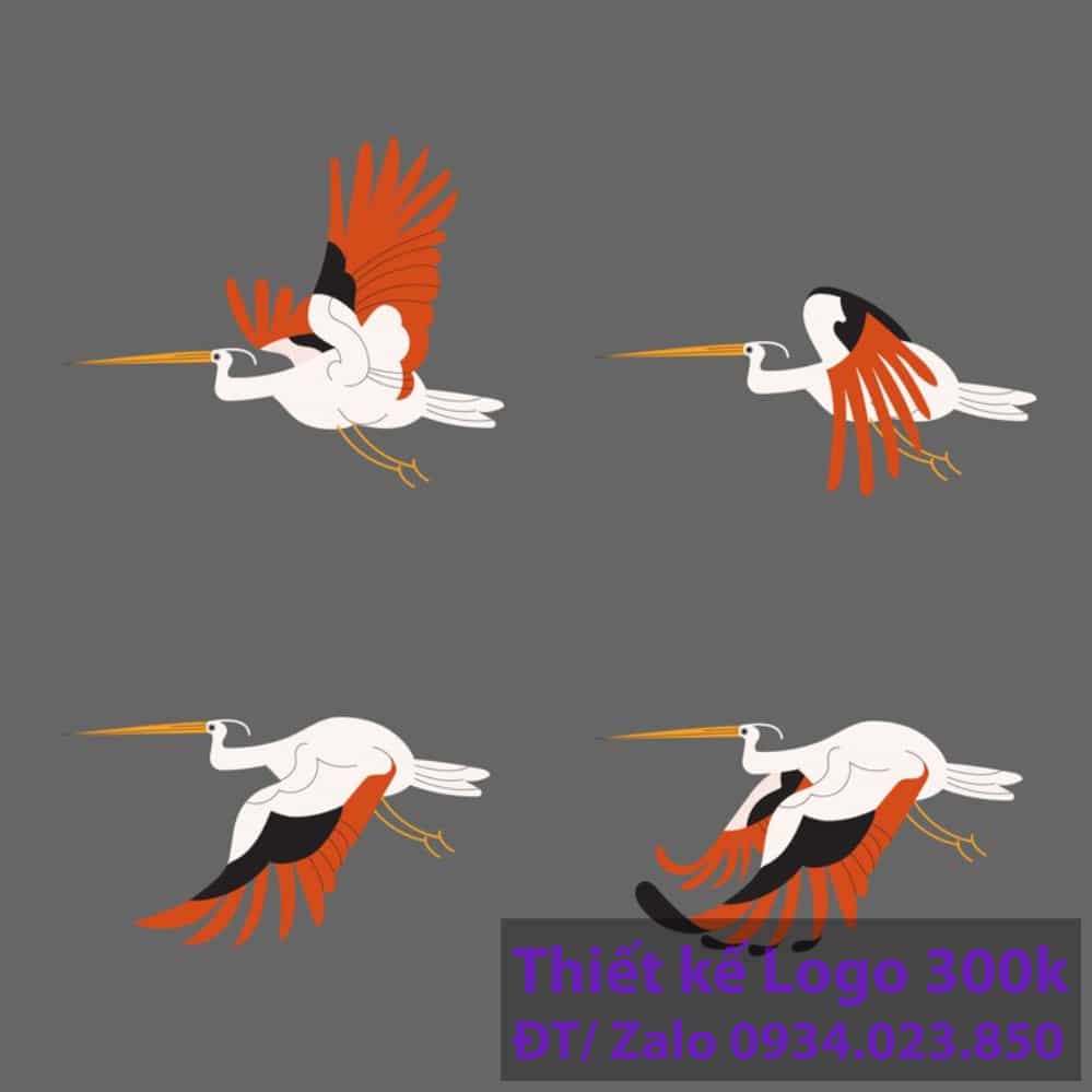 Thiết kế logo con chim hạc Thiết kế logo con chim hạc