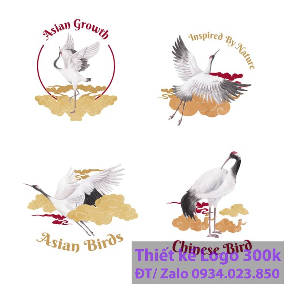 Thiết kế logo con chim hạc Thiết kế logo con chim hạc