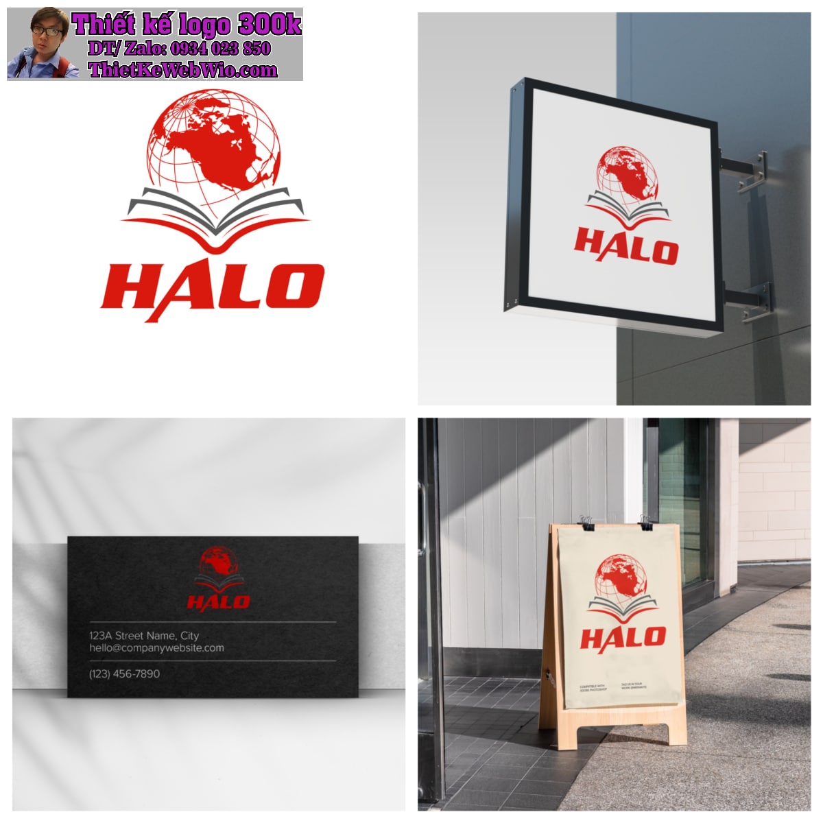 Thiết kế logo đào tạo ngoại ngữ và tư vấn du học HALO Thiết kế logo đào tạo ngoại ngữ và tư vấn du học HALO