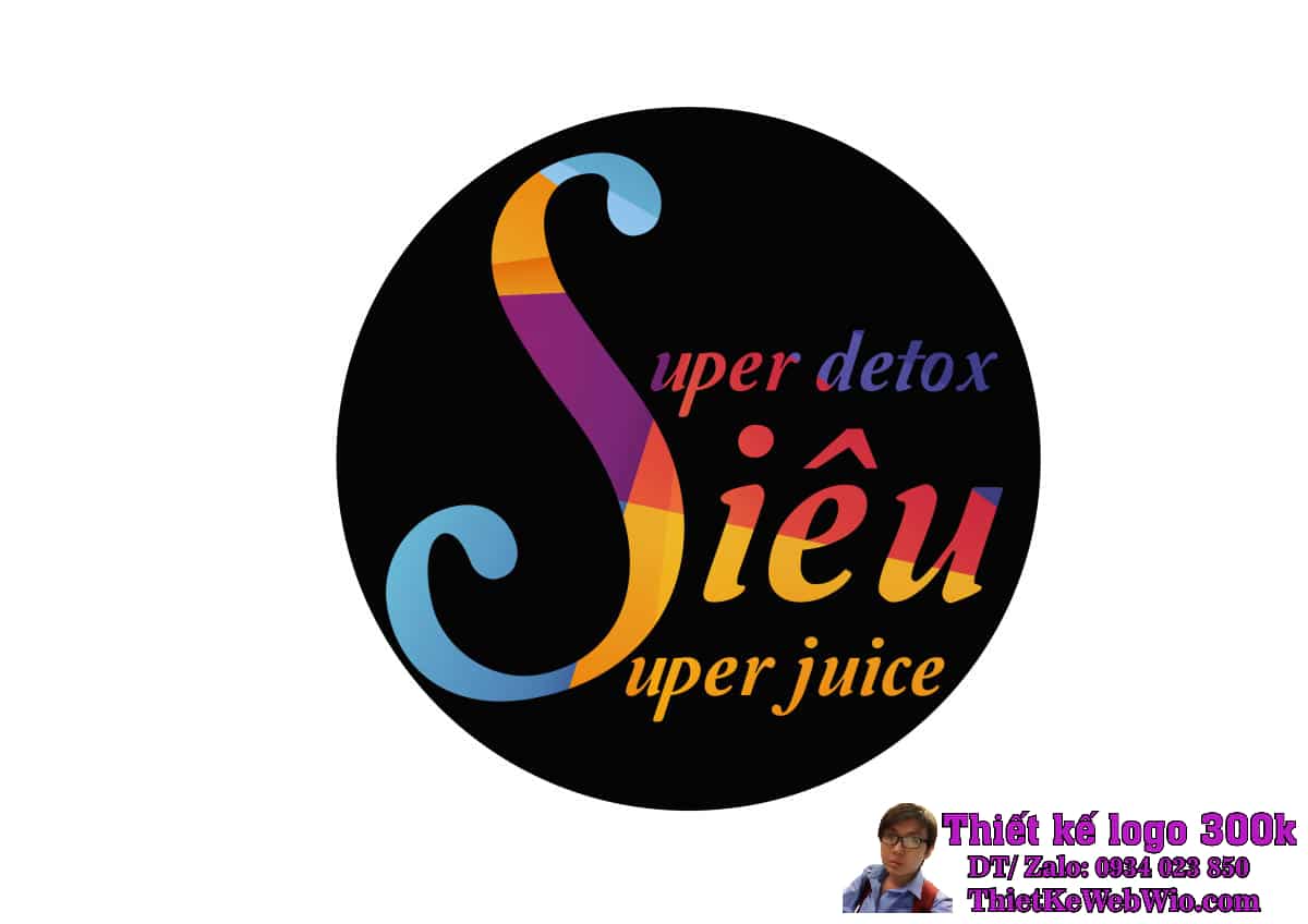 Thiết kế logo đồ uống Siêu detox Thiết kế logo đồ uống Siêu detox