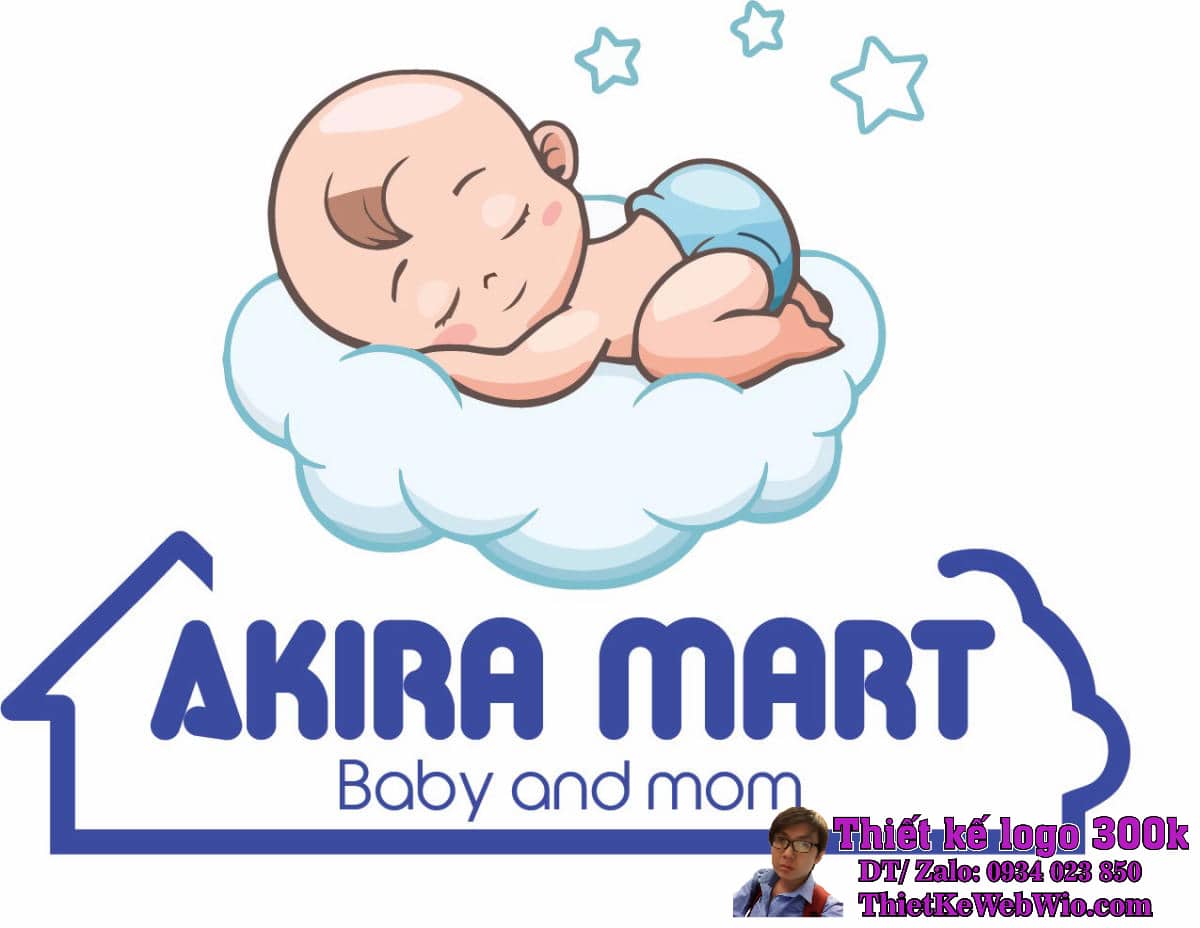 Thiết kế logo mẹ và bé Akira Mart Thiết kế logo mẹ và bé Akira Mart