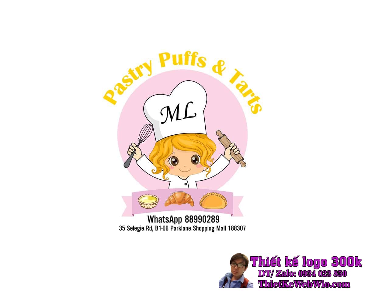 Thiết kế logo quán ăn M.L Pastry Puffs & Tarts Thiết kế logo quán ăn M.L Pastry Puffs & Tarts