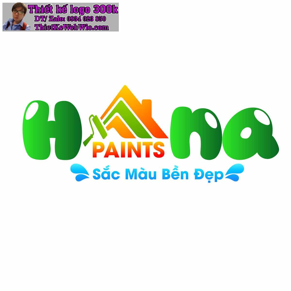 Thiết kế logo sơn tường trang trí nội thất Hana Paints Thiết kế logo sơn tường trang trí nội thất Hana Paints