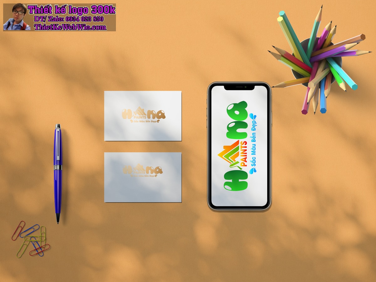 Thiết kế logo sơn tường trang trí nội thất Hana Paints Thiết kế logo sơn tường trang trí nội thất Hana Paints