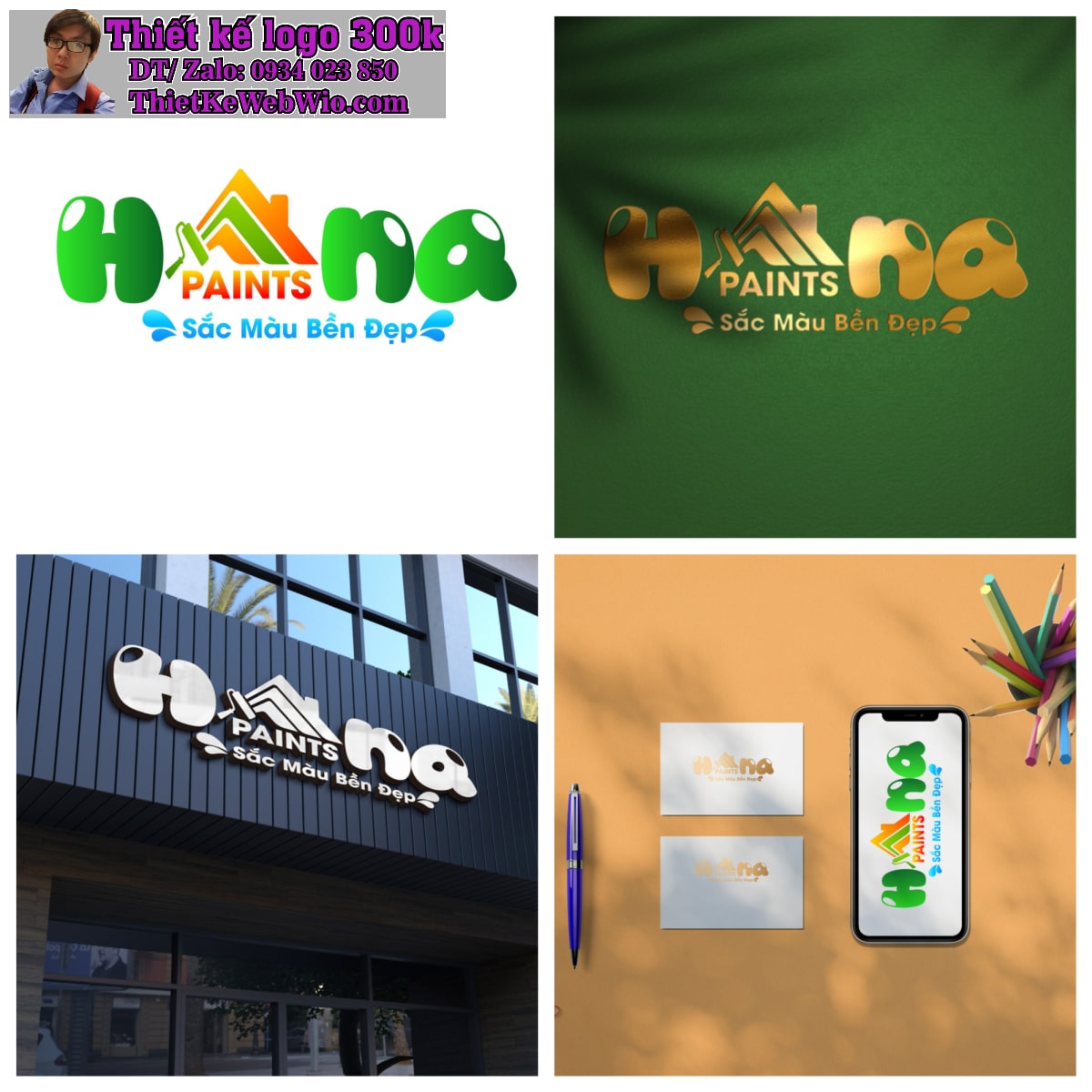 Thiết kế logo sơn tường trang trí nội thất Hana Paints Thiết kế logo sơn tường trang trí nội thất Hana Paints