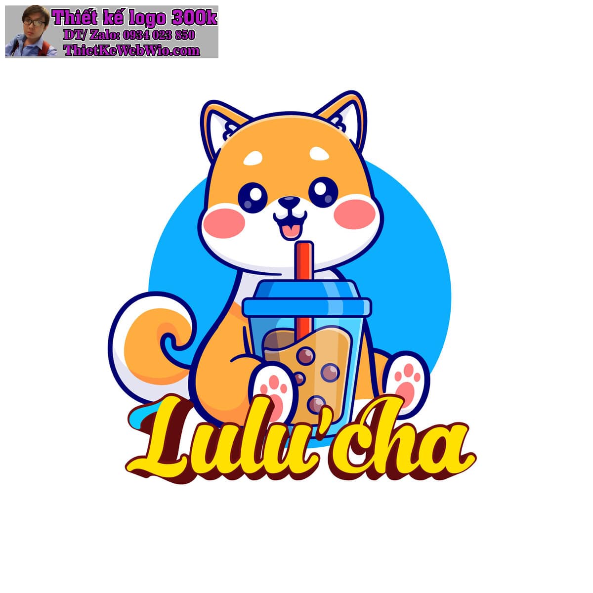 Thiết kế logo trà sữa và cà phê Lulu'cha