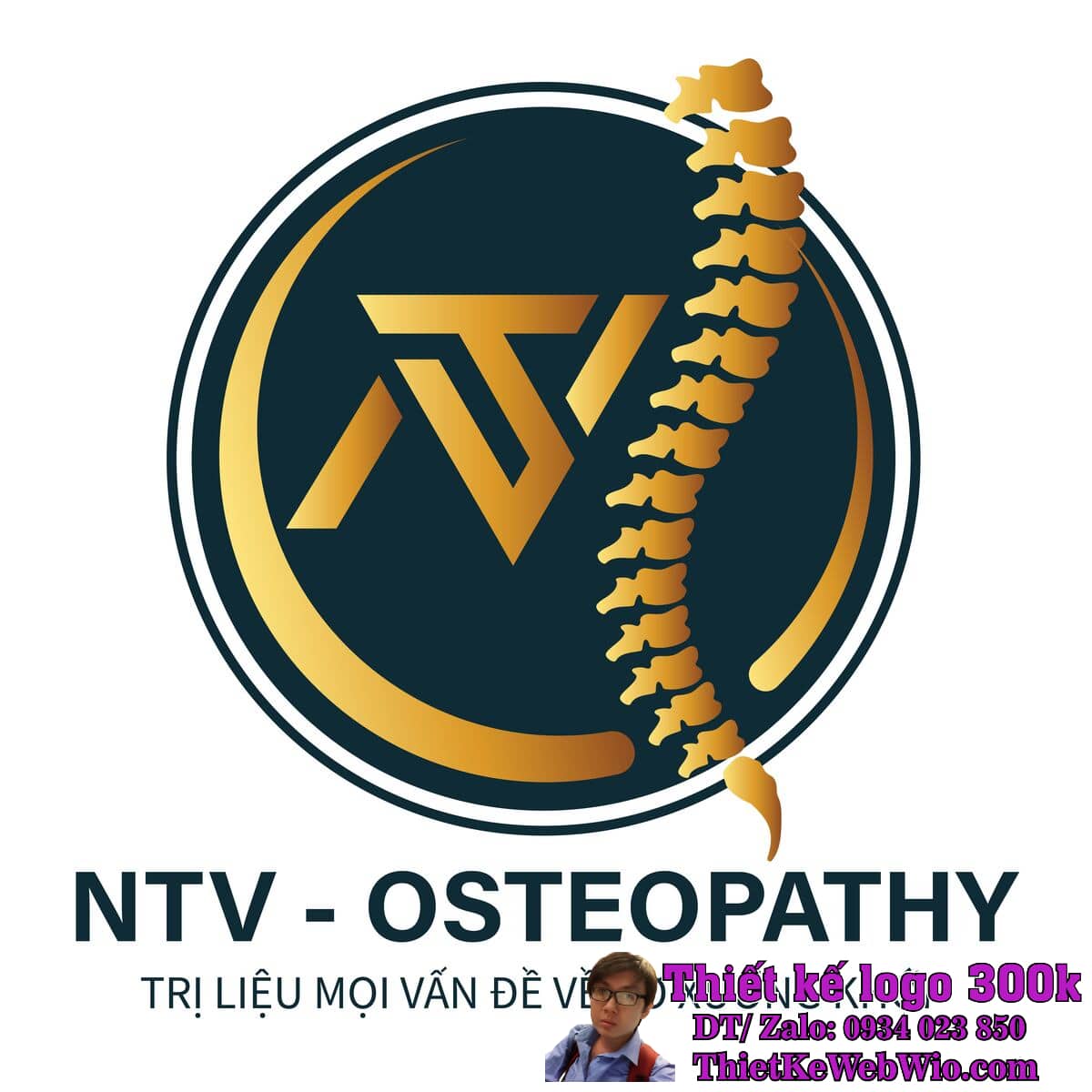 Thiết kế logo trị liệu xương khớp NTV Osteopathy Thiết kế logo trị liệu xương khớp NTV Osteopathy
