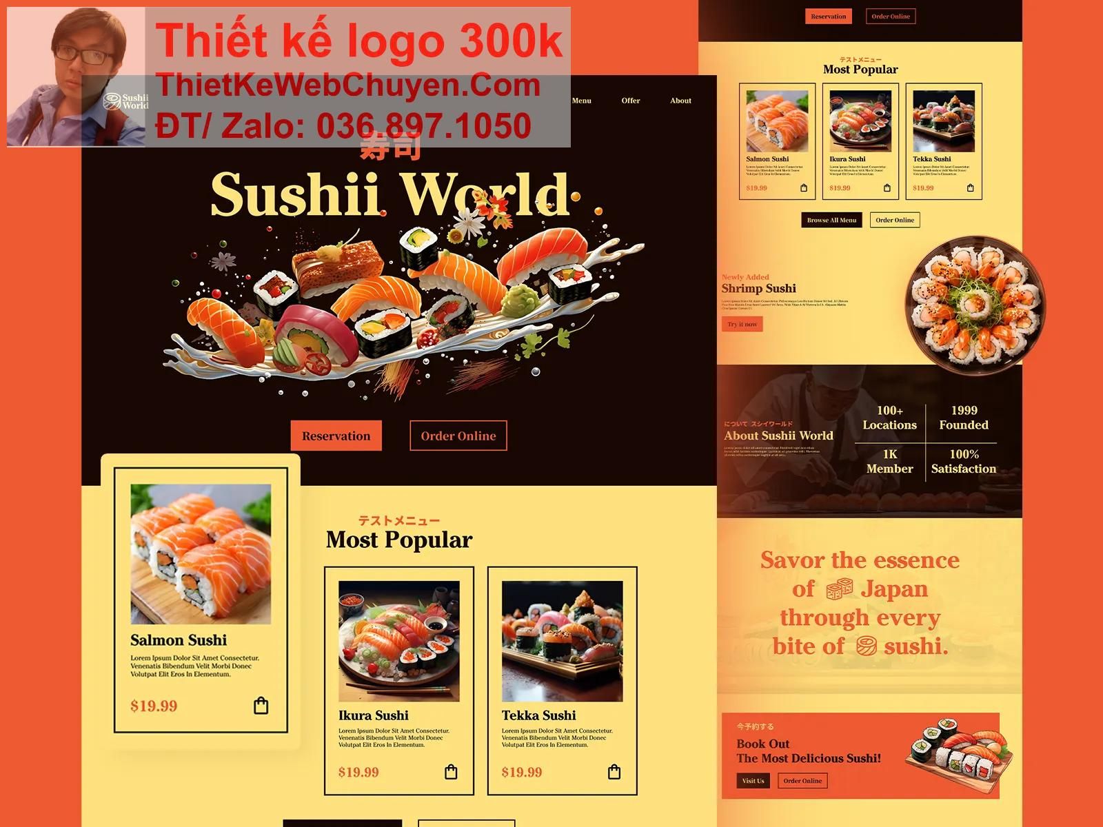 thiết kế web Nhà hàng sushi chuyên nghiệp Thiết kế web Nhà hàng sushi chuyên nghiệp