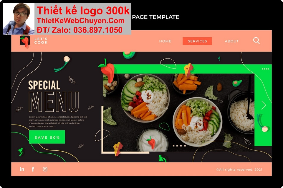 Thiết kế web Quán ăn chay chuyên nghiệp Thiết kế web Quán ăn chay chuyên nghiệp