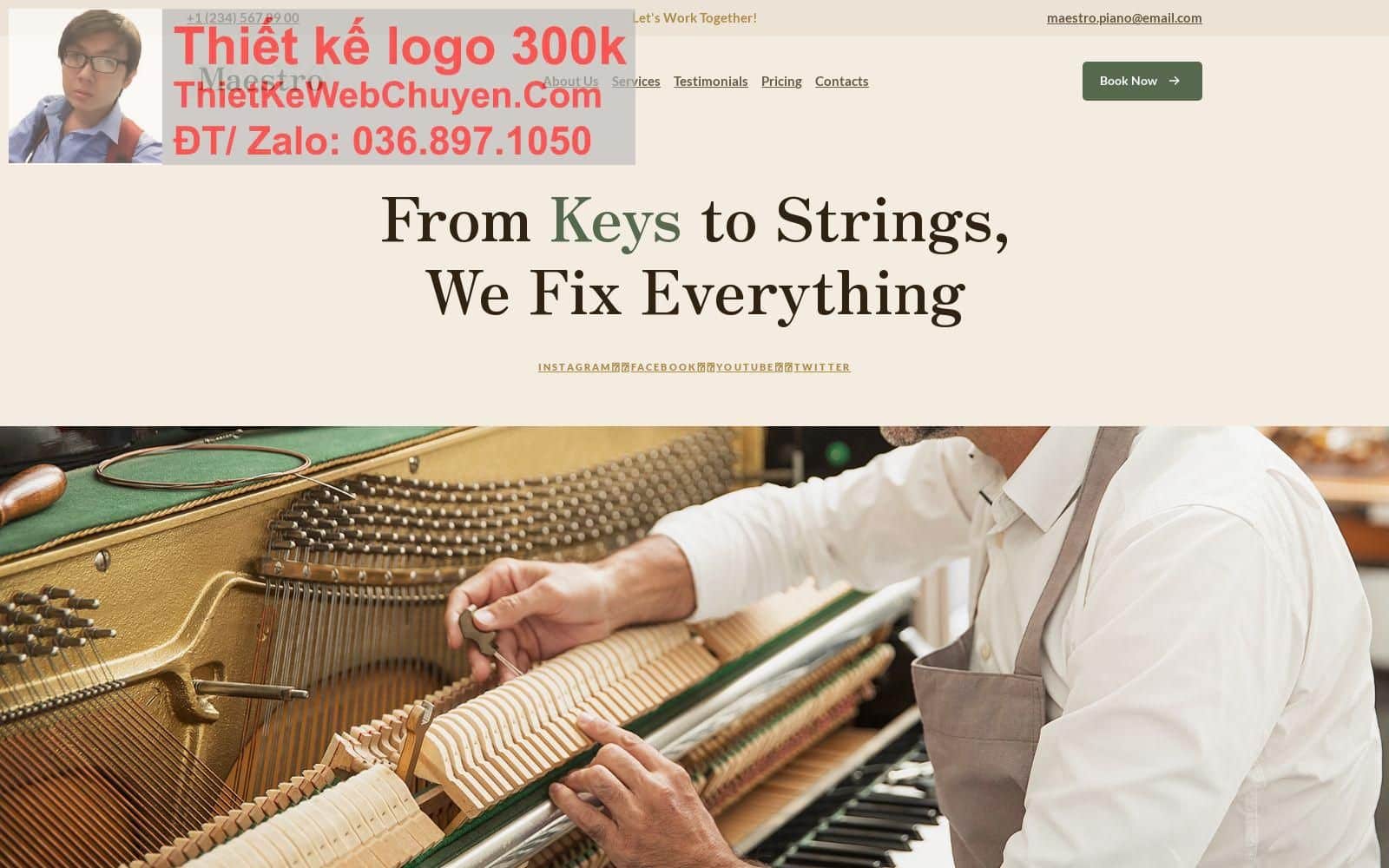 Thiết kế web bán đàn guitar Piano chuyên nghiệp Thiết kế web bán đàn guitar Piano chuyên nghiệp