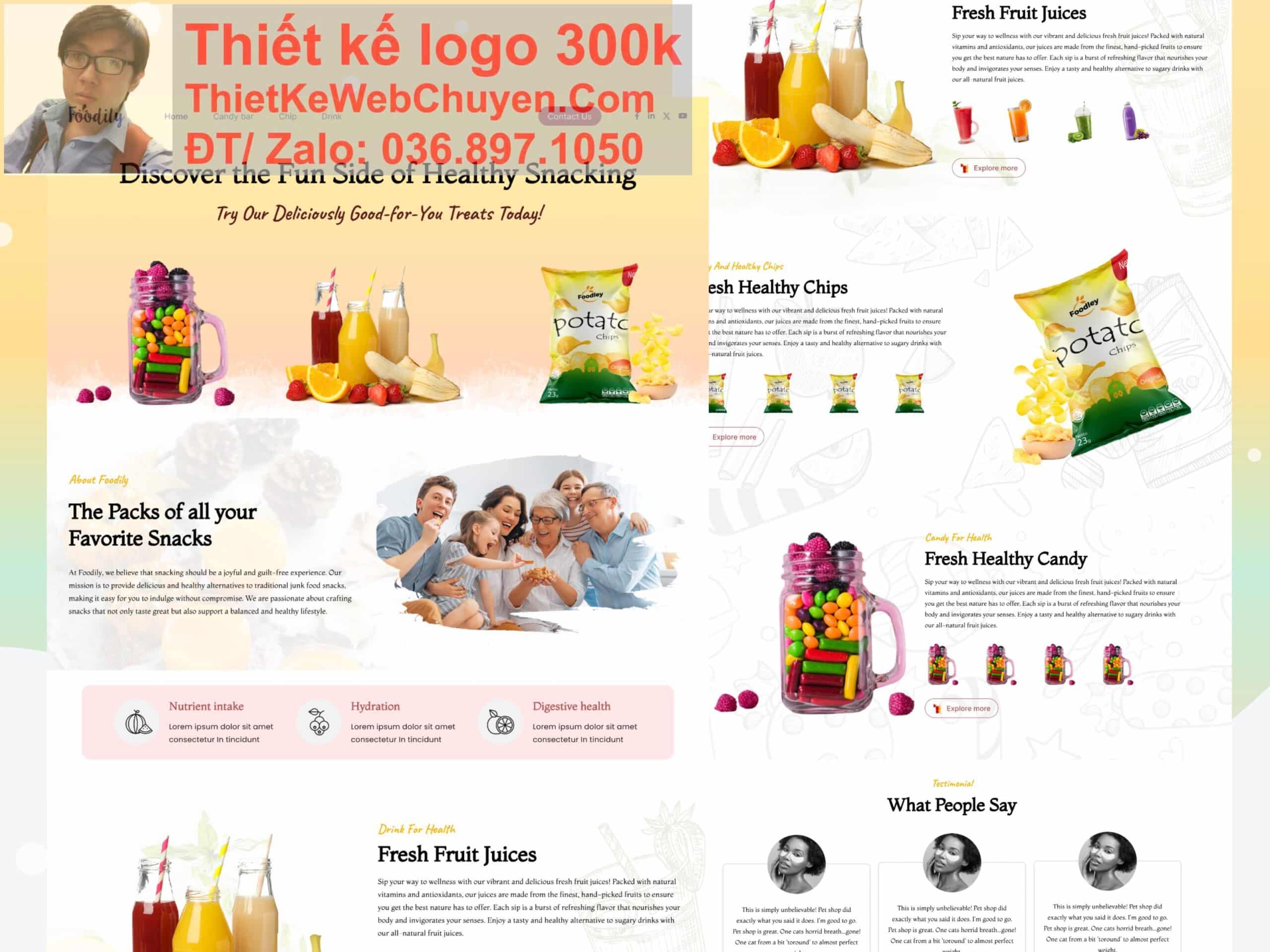 Thiết kế web bán đồ ăn vặt chuyên nghiệp Thiết kế web bán đồ ăn vặt chuyên nghiệp
