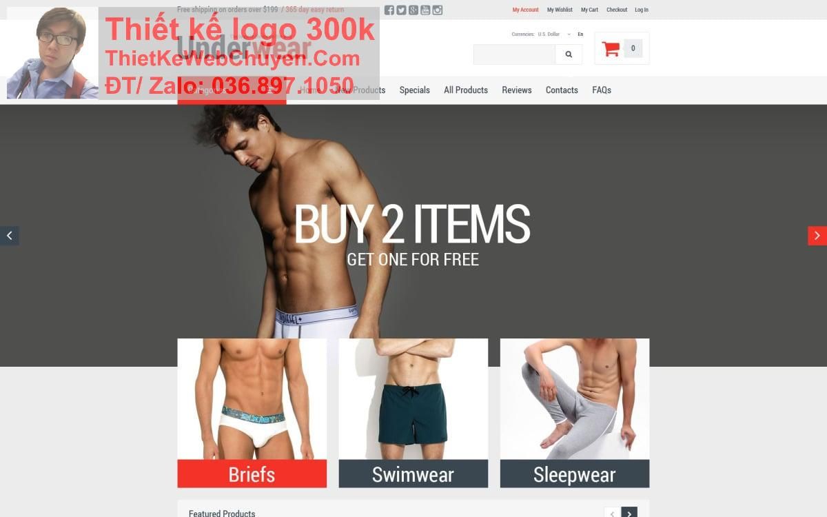 Thiết kế web bán đồ lót nam chuyên nghiệp Thiết kế web bán đồ lót nam chuyên nghiệp