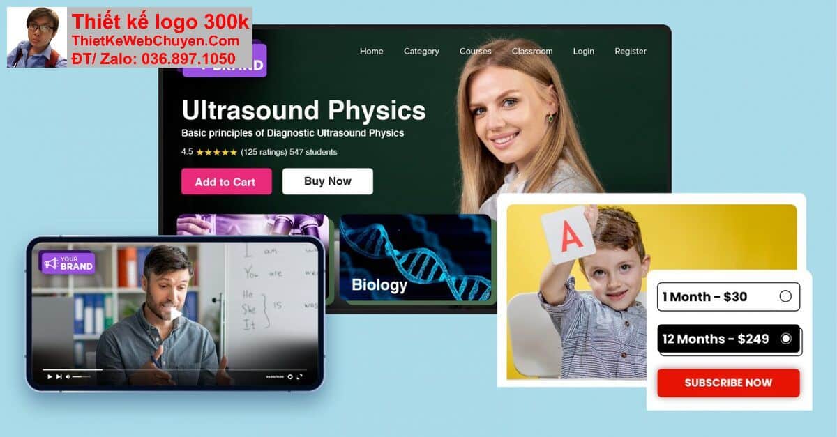 Thiết kế web bán khóa học trực tuyến chuyên nghiệp Thiết kế web bán khóa học trực tuyến chuyên nghiệp