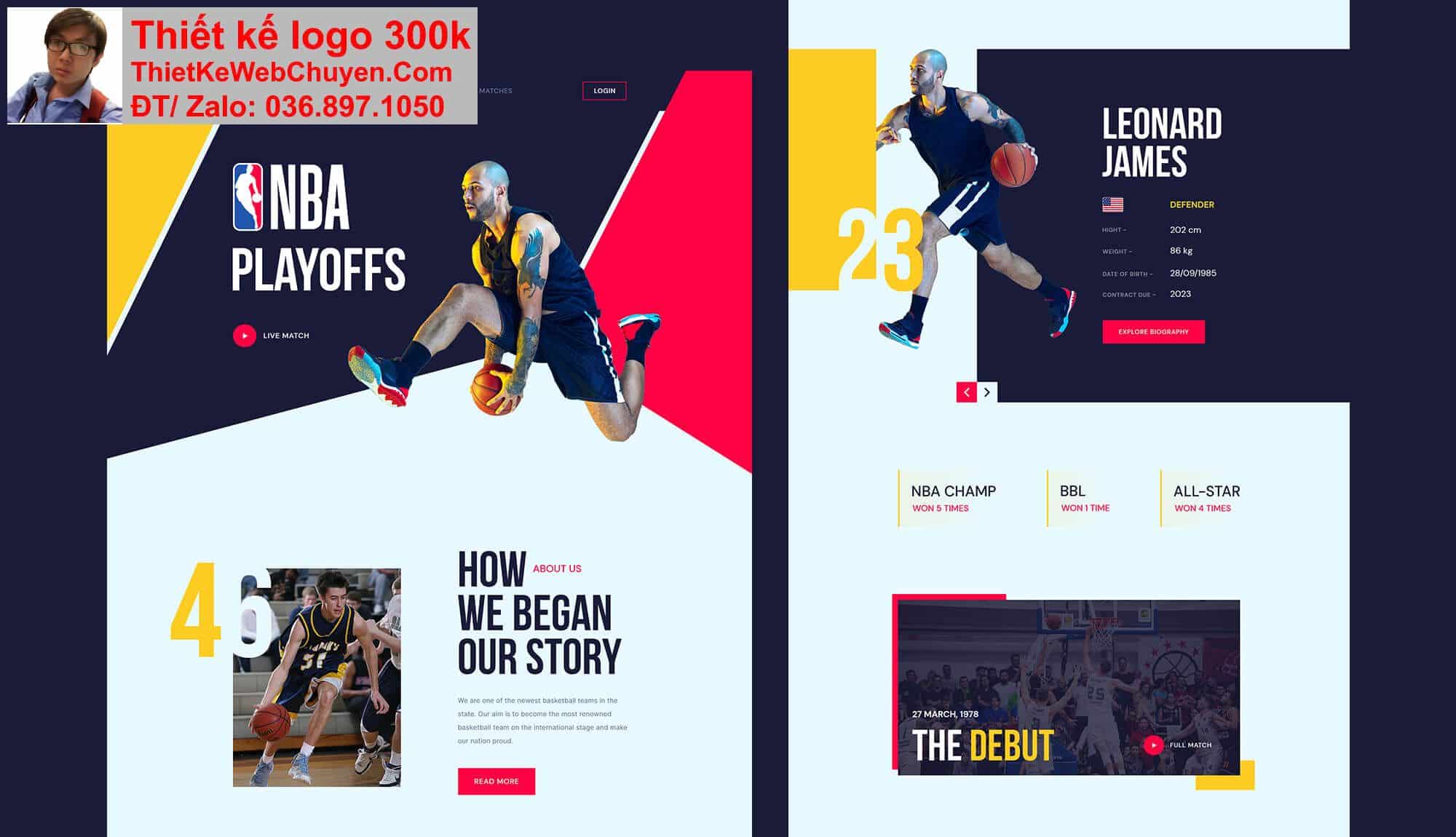 Thiết kế web bán phụ kiện bóng rổ chuyên nghiệp Thiết kế web bán phụ kiện bóng rổ chuyên nghiệp
