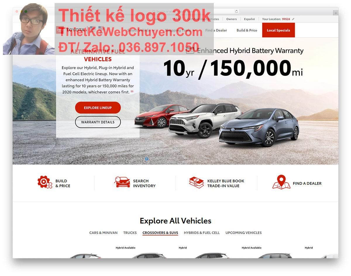 Thiết kế web bán xe ôto Toyota chuyên nghiệp Thiết kế web bán xe ôto Toyota chuyên nghiệp