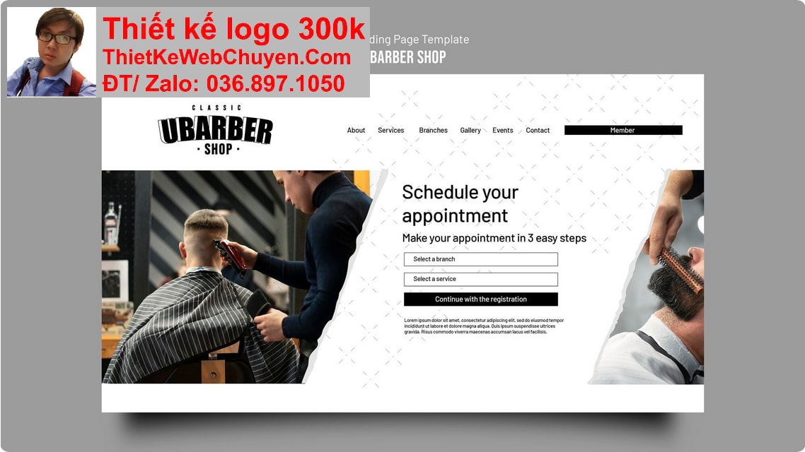 Thiết kế web cắt tóc barber shop chuyên nghiệp