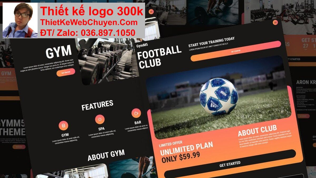 Thiết kế web câu lạc bộ thể thao chuyên nghiệp Thiết kế web câu lạc bộ thể thao chuyên nghiệp