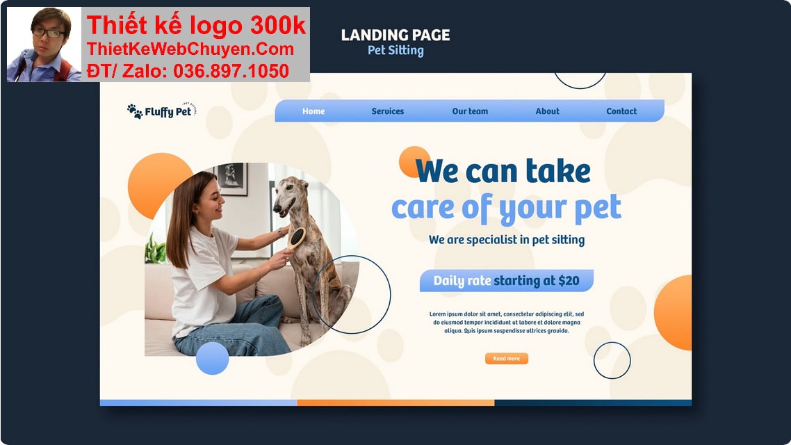 Thiết kế web chăm sóc thú cưng pet chuyên nghiệp