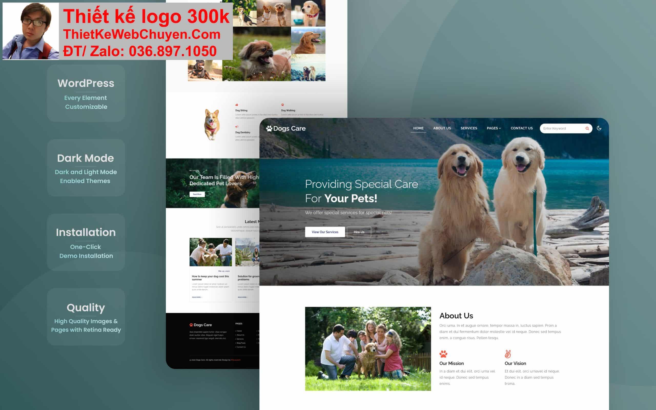 Thiết kế web chăm sóc thú cưng pet chuyên nghiệp Thiết kế web chăm sóc thú cưng pet chuyên nghiệp