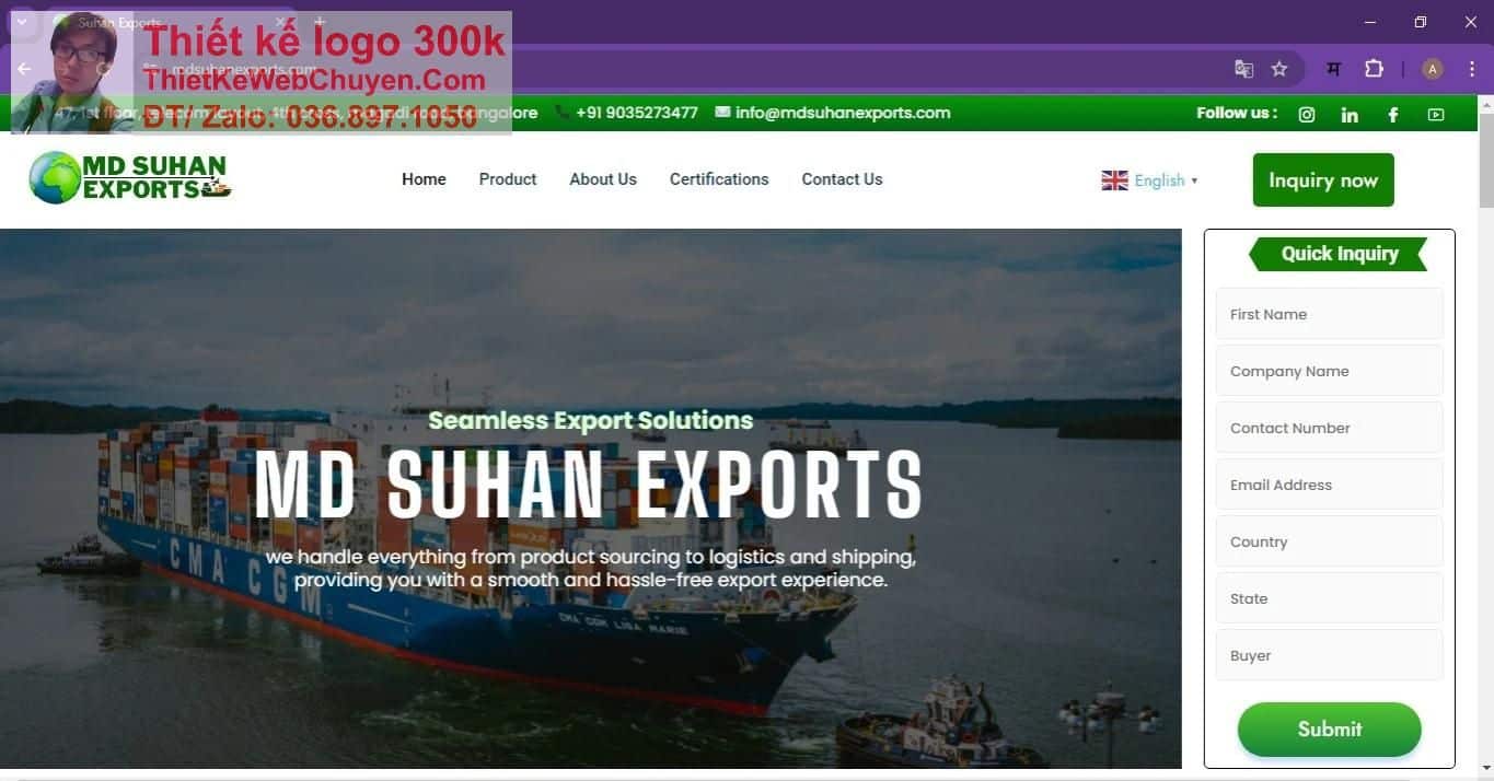 Thiết kế web công ty xuất nhập khẩu chuyên nghiệp Thiết kế web công ty xuất nhập khẩu chuyên nghiệp