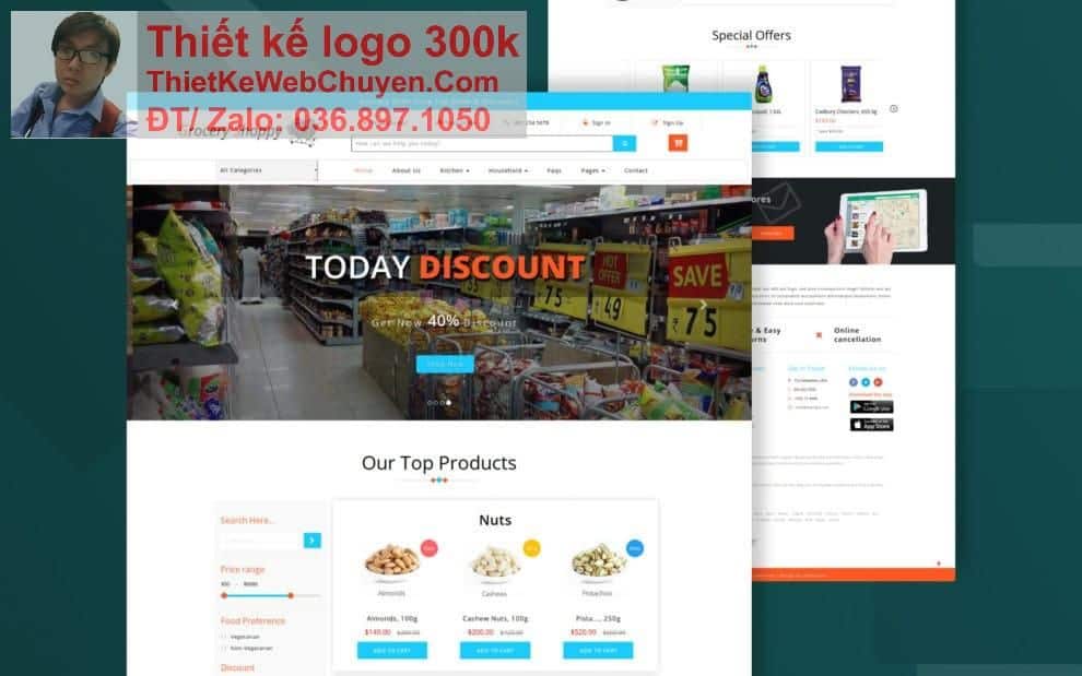 Thiết kế web cửa hàng bách hoá chuyên nghiệp Thiết kế web cửa hàng bách hoá chuyên nghiệp