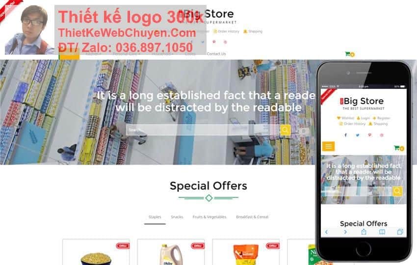 Thiết kế web cửa hàng bách hoá chuyên nghiệp Thiết kế web cửa hàng bách hoá chuyên nghiệp