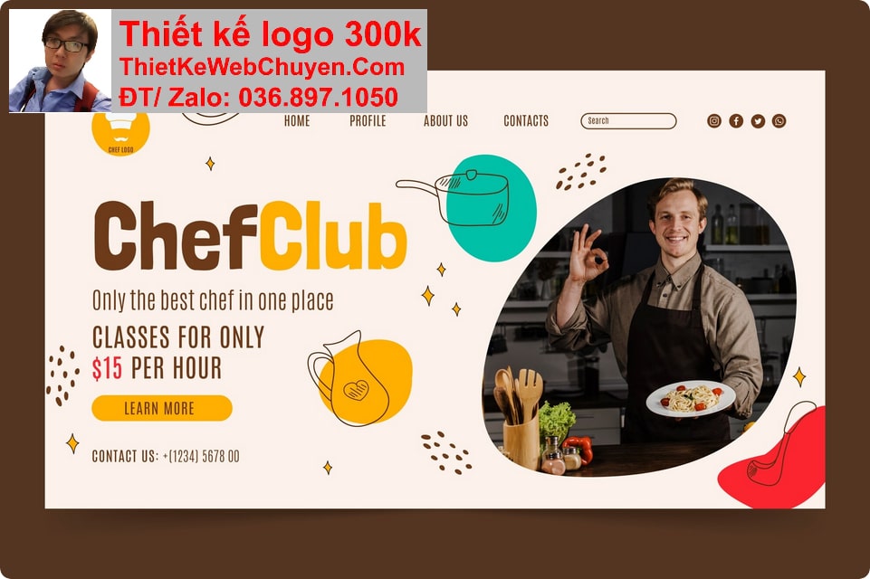 Thiết kế web dịch vụ đầu bếp cook chef chuyên nghiệp