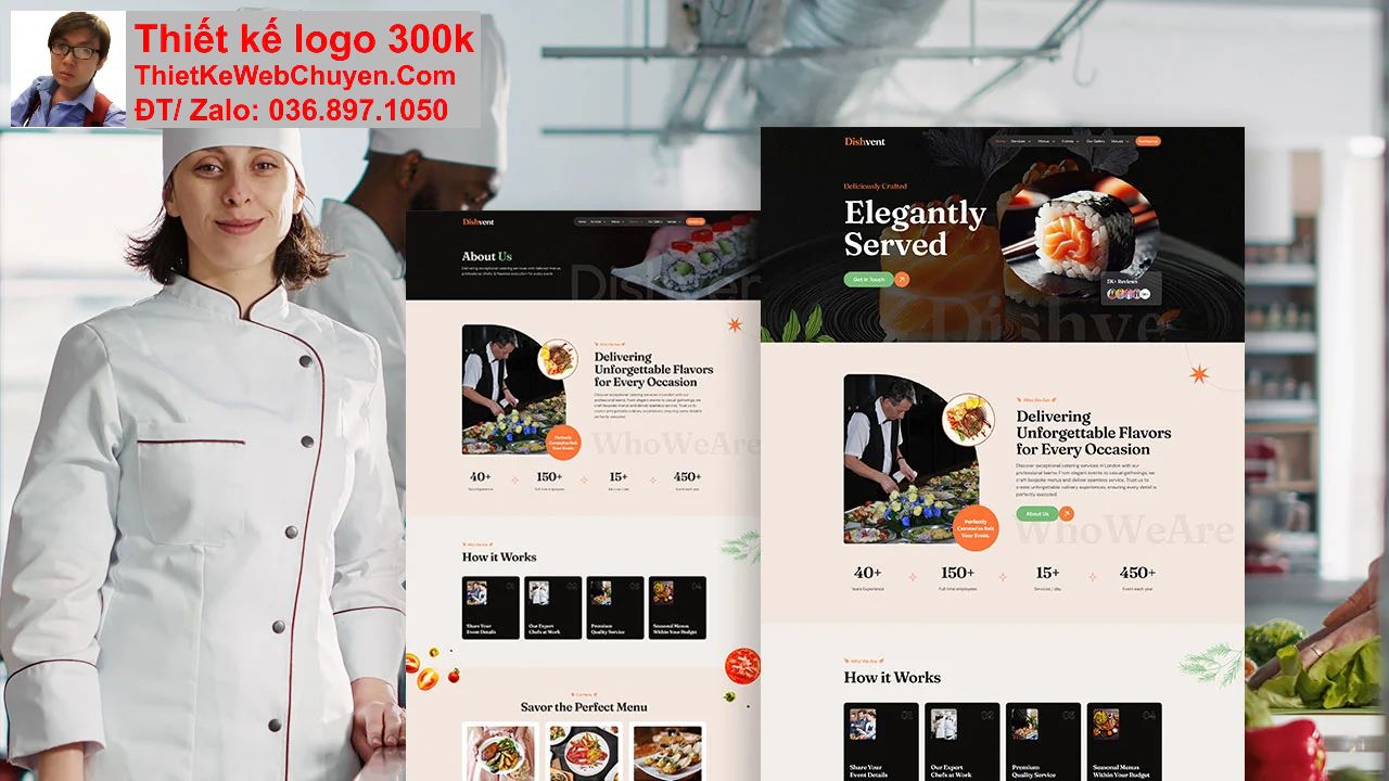 Thiết kế web dịch vụ đầu bếp cook chef chuyên nghiệp Thiết kế web dịch vụ đầu bếp cook chef chuyên nghiệp
