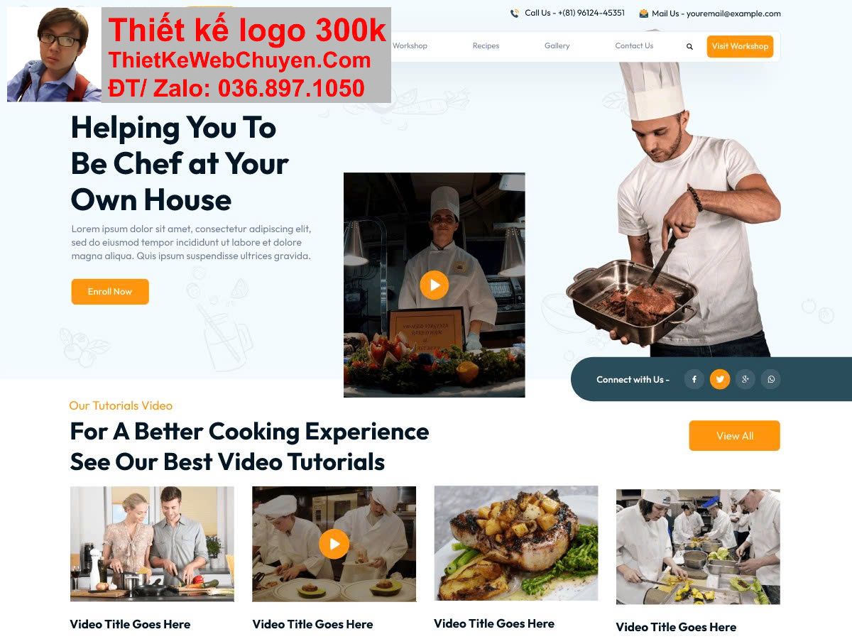 Thiết kế web dịch vụ đầu bếp cook chef chuyên nghiệp Thiết kế web dịch vụ đầu bếp cook chef chuyên nghiệp