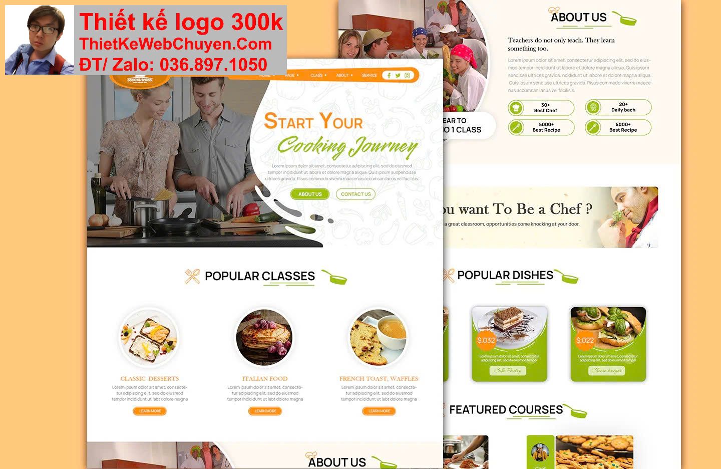 Thiết kế web dịch vụ đầu bếp cook chef chuyên nghiệp Thiết kế web dịch vụ đầu bếp cook chef chuyên nghiệp