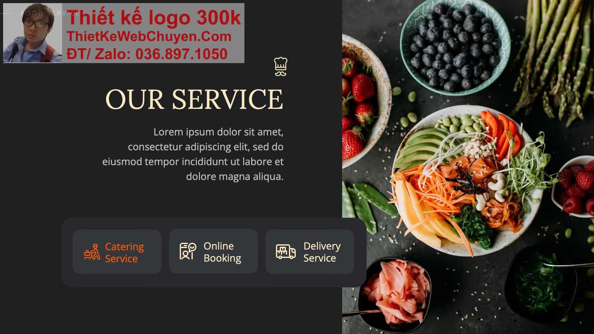 Thiết kế web dịch vụ nấu ăn chuyên nghiệp Thiết kế web dịch vụ nấu ăn chuyên nghiệp