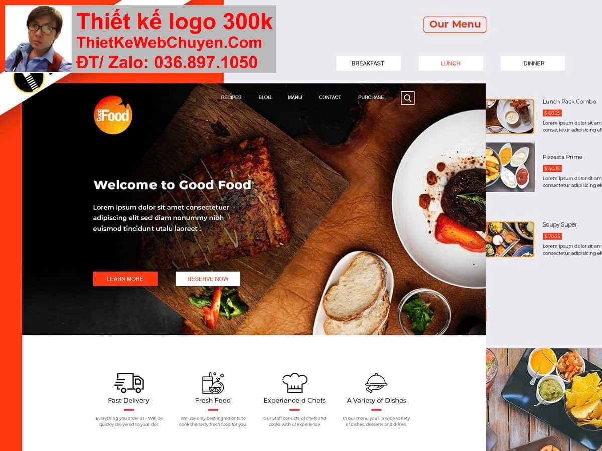 Thiết kế web quán ăn ẩm thực chuyên nghiệp Thiết kế web quán ăn ẩm thực chuyên nghiệp