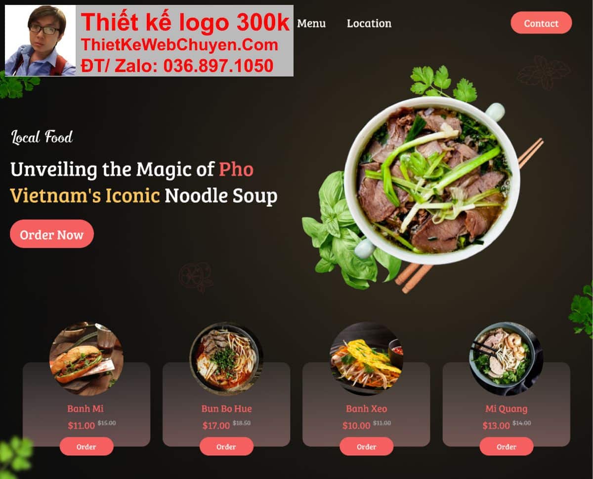 thiết kế web quán phở bò gà chuyên nghiệp thiết kế web quán phở bò gà chuyên nghiệp