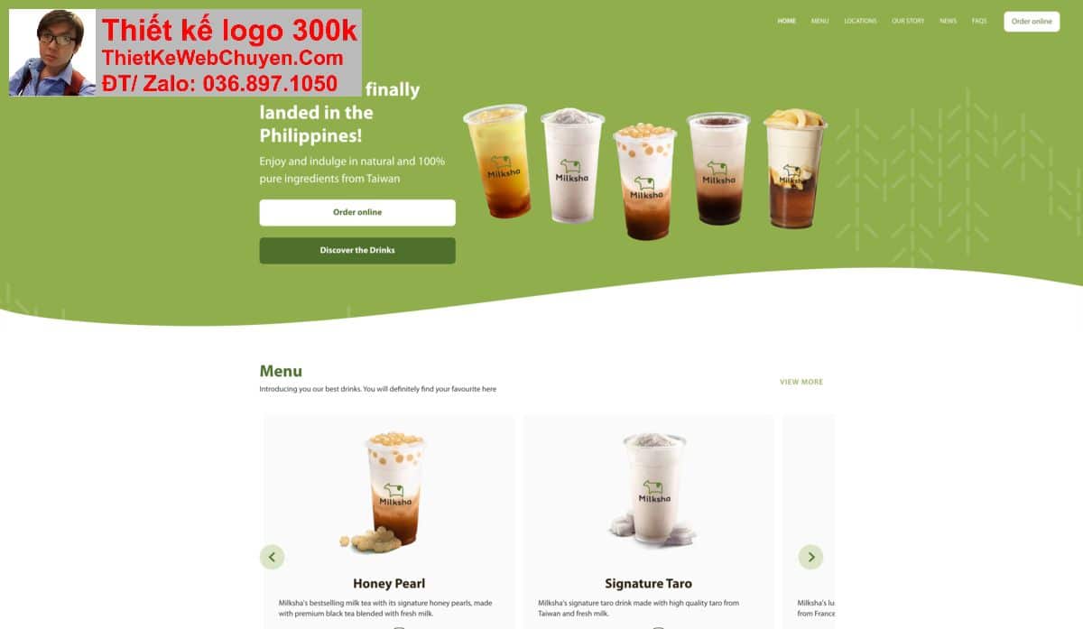 Thiết kế web quán trà sữa chuyên nghiệp Thiết kế web quán trà sữa chuyên nghiệp