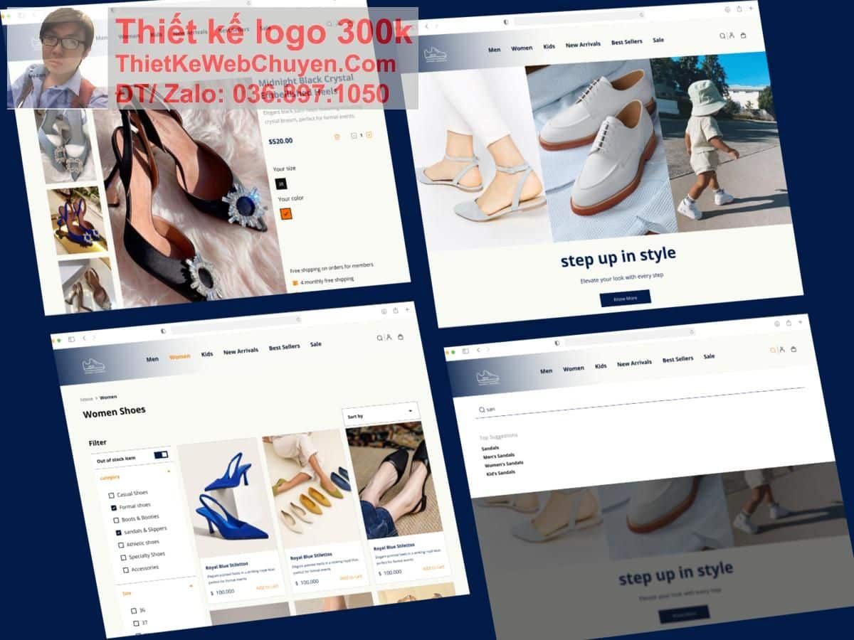 Thiết kế web shop bán giày dép chuyên nghiệp Thiết kế web shop bán giày dép chuyên nghiệp