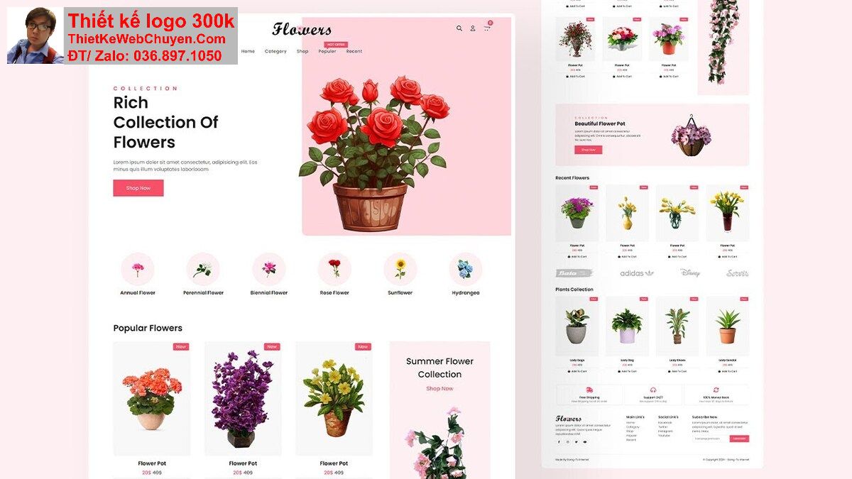 Thiết kế web shop bán hoa tươi chuyên nghiệp Thiết kế web shop bán hoa tươi chuyên nghiệp