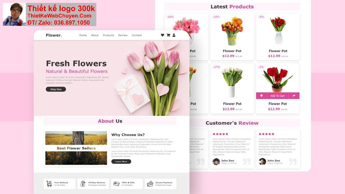 Thiết kế web shop bán hoa tươi chuyên nghiệp Thiết kế web shop bán hoa tươi chuyên nghiệp
