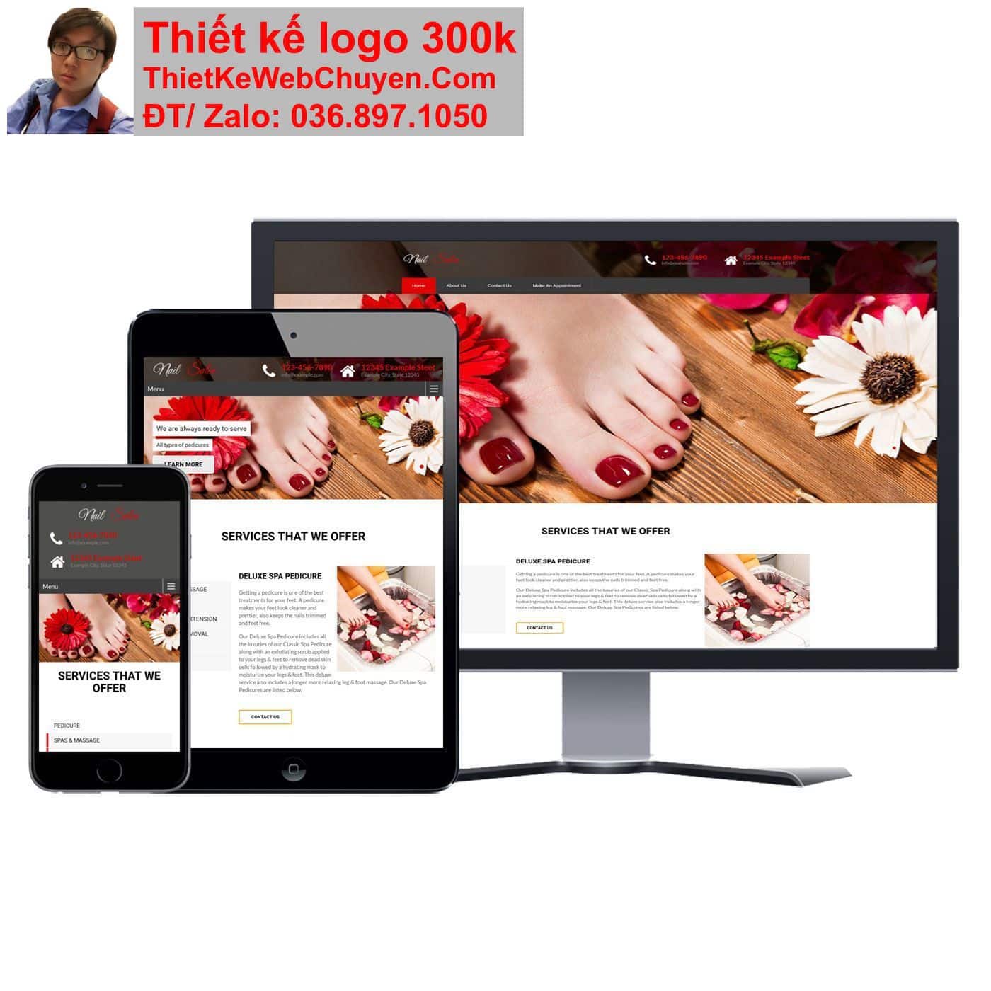 Thiết kế web thẩm mỹ viện nail chuyên nghiệp